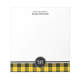 Bloc-note Clan MacLeod Tartan Monogramme