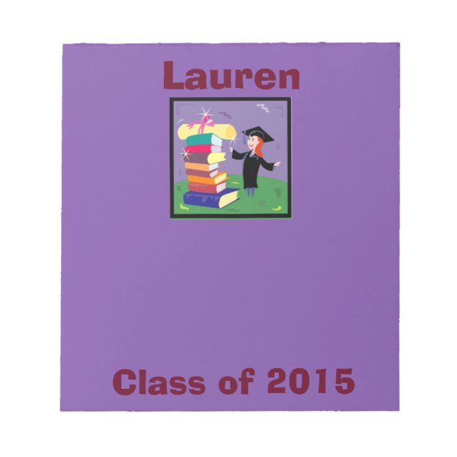 Bloc-note Classe de 2015 Graduate Girl Small Purple Notepad (Devant)