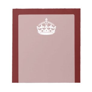 Bloc-note Classic Keep Calm Crown sur Bourgogne Rouge