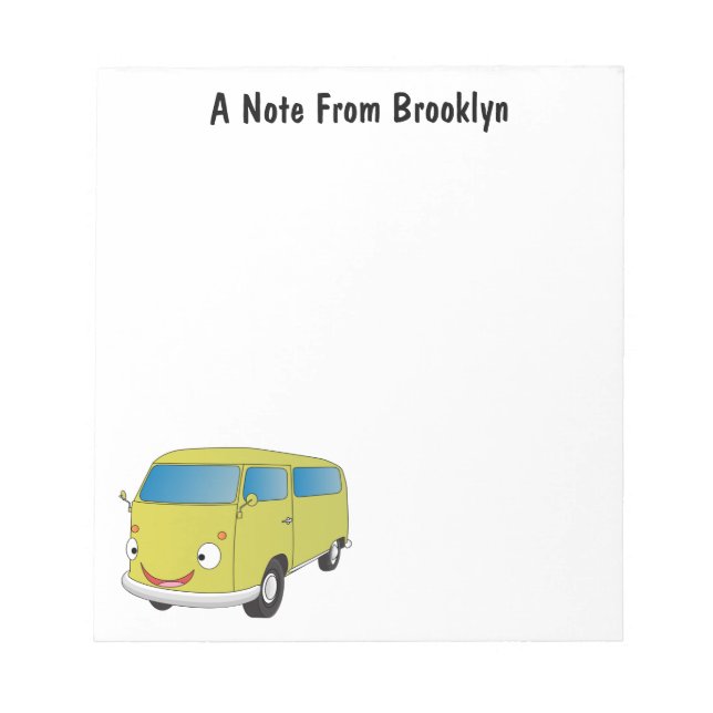 Bloc-note Classic lime green van cartoon (Devant)