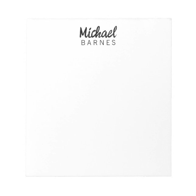 Bloc-note Classical White Minimalist Plain Elegant (Devant)