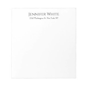 Bloc-note Classique Élégant Simple Noir & Blanc Minimaliste