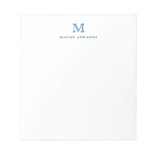 Bloc-note Classique Moderne Stylish Marine Bleu Monogramme i