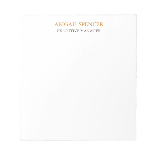 Bloc-note Classique Simple Clean Professionnel (Devant)
