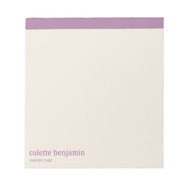 Bloc-note Clean Minimalist Lavender Purple & Pale Peach (Devant)