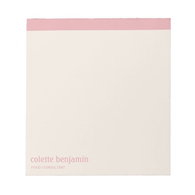 Bloc-note Clean Minimalist Pastel Pink & Pale Peach (Devant)