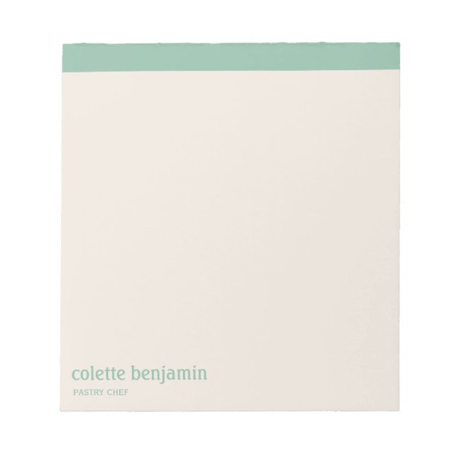 Bloc-note Clean Minimalist Turquoise-Green & Pale Peach (Devant)