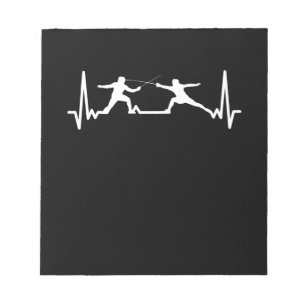 Bloc-note Clôture Jeu joueur fencer sport cardiogramme clôtu