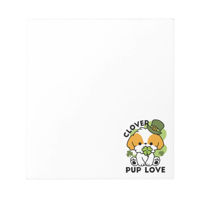 Bloc-note Clover Pup Love - St. Patrick's Day Chien Design (Devant)