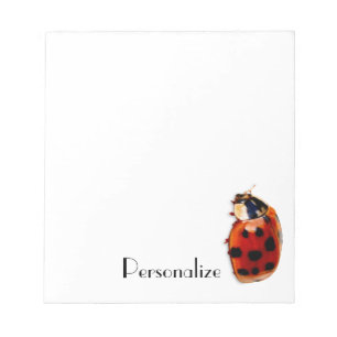 Bloc-note Coccinelle repérée chic avec le nom