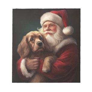 Bloc-note Cocker Spaniel avec le Père Noël Fête de Noël