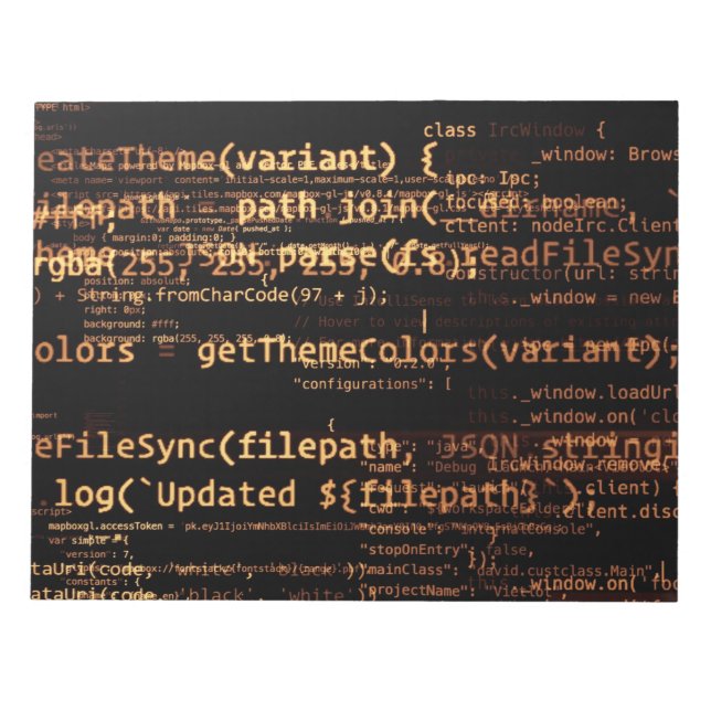 Bloc-note Code informatique (Devant)