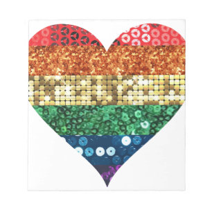 Bloc-note coeur arc-en-ciel lgbt