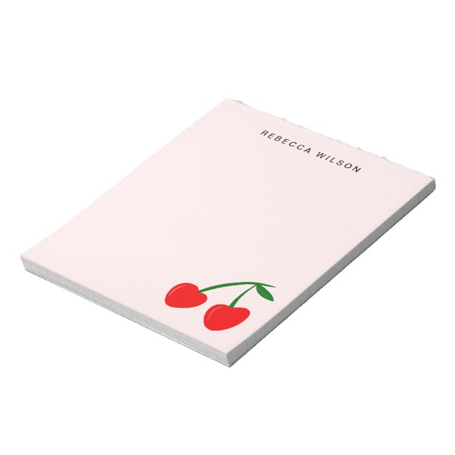 Bloc-note Coeur Cherry personnalisé Valentine rose (Tourné)