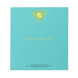 Bloc-note Coeur Heart Heart Coeur Turquoise et Lime