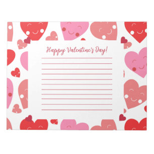 Bloc-note Coeur Heureuse Sainte-Valentin