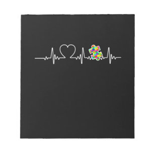 Bloc-note Coeur Puzzle pièce Heart beat Cool Sensibilisation