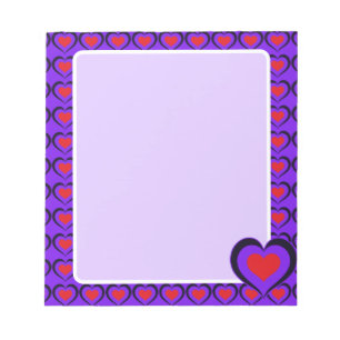 Bloc-note Cœur rouge et violet