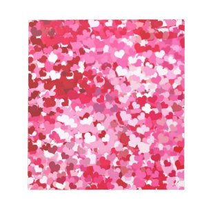 Bloc-note Cœurs de confettis roses