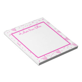 Bloc-note Coeurs roses sur blanc