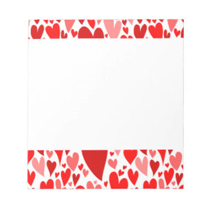 Bloc-note Coeurs rouges super et romantiques Saint-Valentin