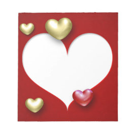Bloc-note Coeurs Valentin Rouge Or Moderne