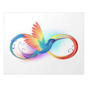 Bloc-note Colibri arc-en-ciel avec symbole Infinity