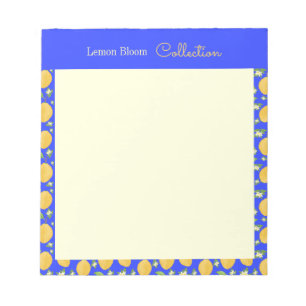 Bloc-note Collection Lemon Bloom motif bleu