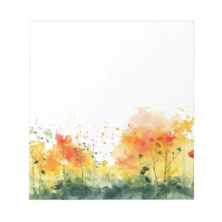 Bloc-note Colorful Watercolor Spring Blooms Floral Notepad