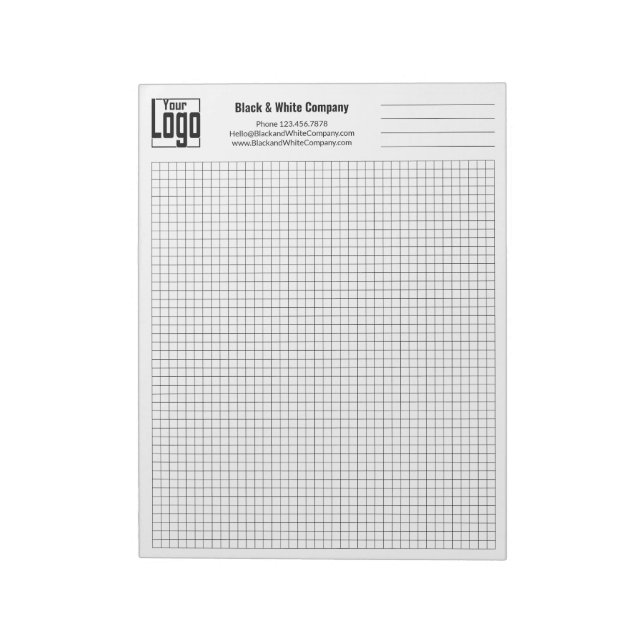Bloc-note Company Logo Black Grid Graph (Tourné)