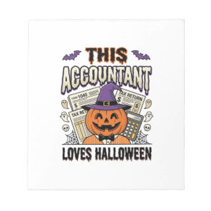 Bloc-note Comptable d'Halloween Drôle Saison fiscale effraya