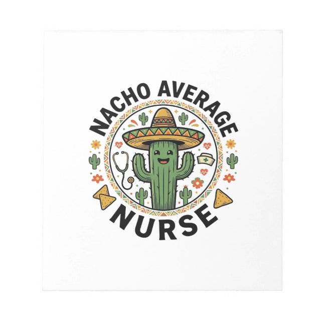 Bloc-note Conception de chemise Nacho Average Nurse Cactus F (Devant)