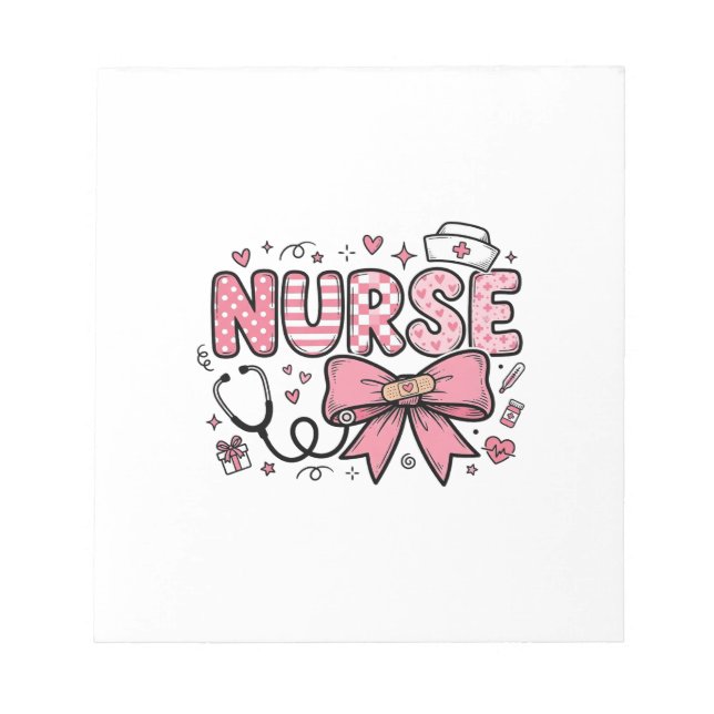 Bloc-note Conception de chemise vectorielle Cute Nurse Bow H (Devant)