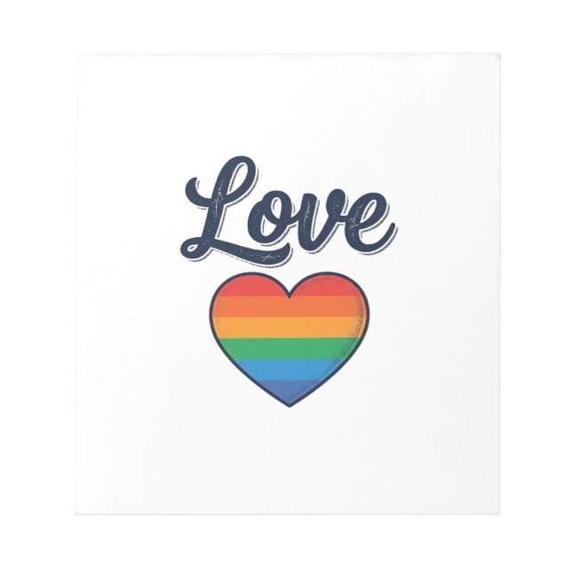 Bloc-note Conception de chemise vectorielle Love Rainbow Hea (Devant)