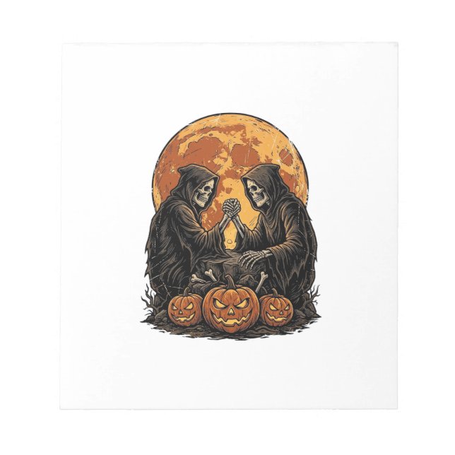 Bloc-note Conception de citrouille de Halloween de faucheurs (Devant)