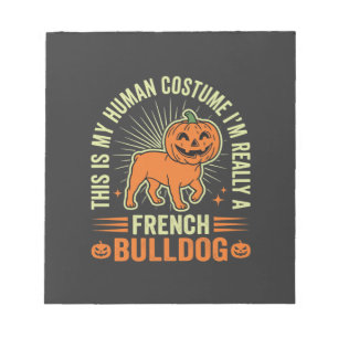 Bloc-note Conception de costume humain drôle de bouledogue f