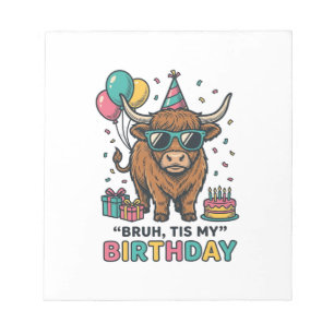 Bloc-note Conception de fête d'anniversaire drôle de vache d