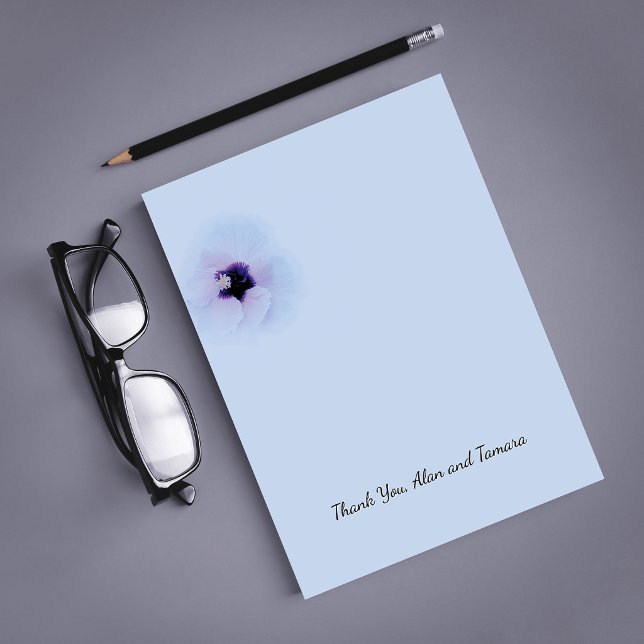 Bloc-note Conception de fleur d'Hibiscus sur fond bleu (Créateur téléchargé)