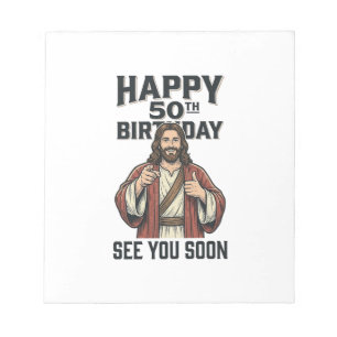 Bloc-note Conception de l'humour religieux pour le 50e anniv