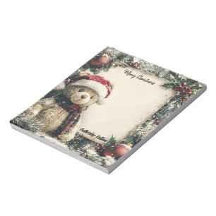 Bloc-note Conception de l'ours en peluche de Noël mignonne -