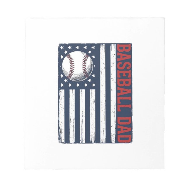 Bloc-note Conception de maillot de drapeau de papa de baseba (Devant)