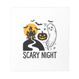 Bloc-note Conception de maison hantée Halloween de nuit effr