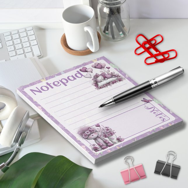 Bloc-note Conception de notes ballon chats violets fantaisis (Créateur téléchargé)