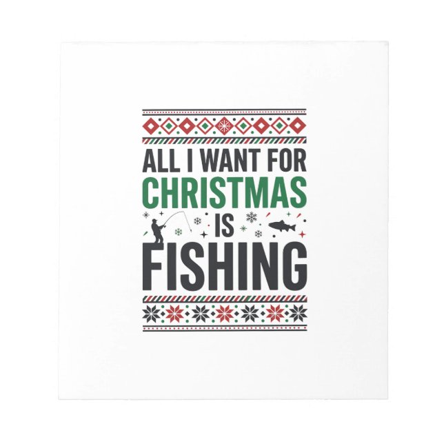 Bloc-note Conception de pull moche de pêche à Noël (Devant)