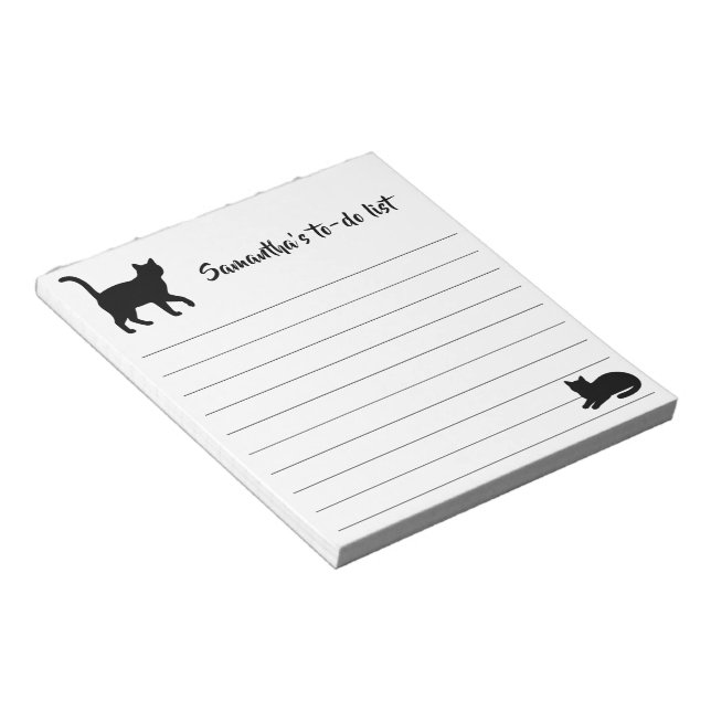 Bloc-note Conception de silhouettes de jolis animaux - Chats (Incliné)