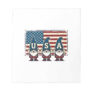 Bloc-note Conception de T-shirt blanc avec lutins patriotiqu
