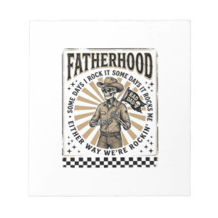 Bloc-note Conception de T-shirt de papa cowboy squelette vin