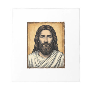 Bloc-note Conception de T-shirt de portrait religieux gravé 