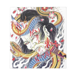 Bloc-note Conception de tatouage Grotesque et serpent