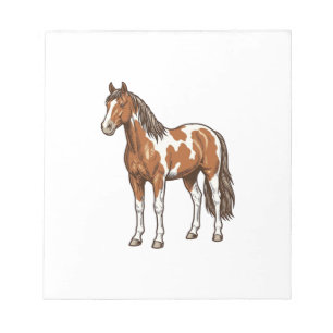 Bloc-note Conception de vecteur de cheval Pinto gravé antiqu